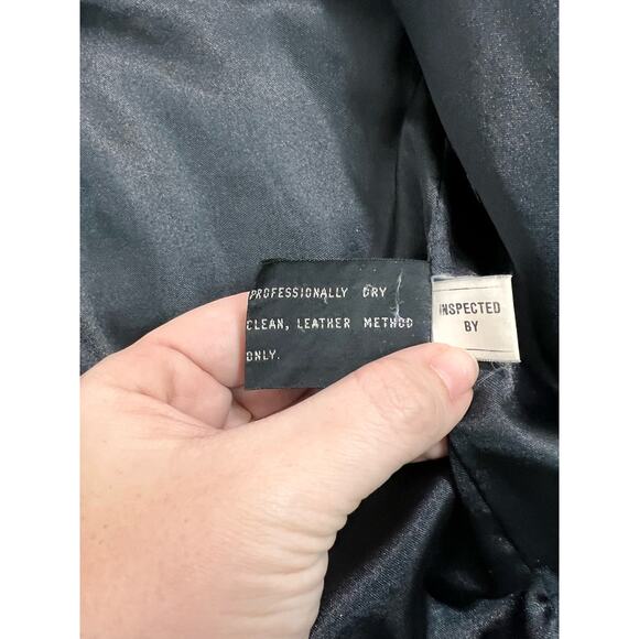 Vintage 1980s Jacqueline Ferrar Leather Coat with Fox Fur Trim Size Large - Picture 11 of 16